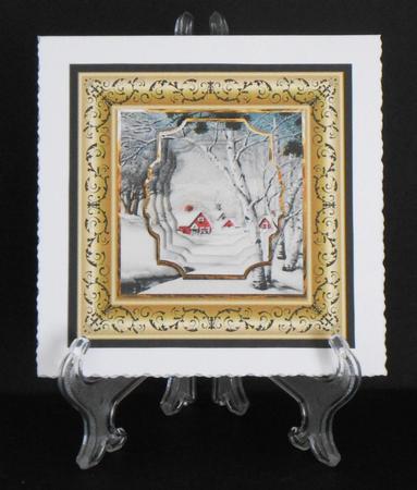 Snow Covered Village Church Card and Layers by Joan Prince
