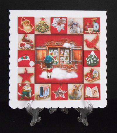 7.5 x 7.5 Card Topper Dear Santa by Joan Prince
