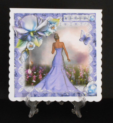 Lilac Beauty with Blue Roses Topper by Joan Prince