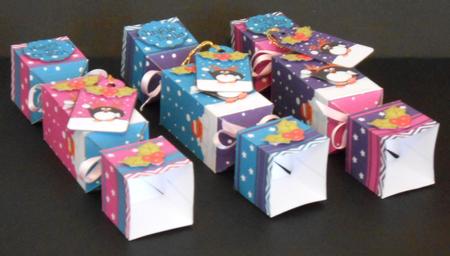 3D Pip Penguin Snowy Scene Christmas Cracker Boxes by Joan Prince
