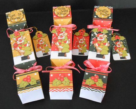 3D Rudolph Snowy Scene Christmas Cracker Boxes by Joan Prince