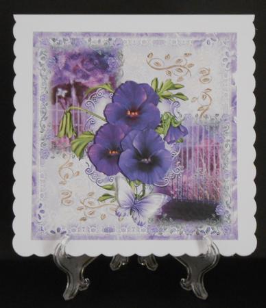 Stunning Pansy 8x8 Topper by Joan Prince