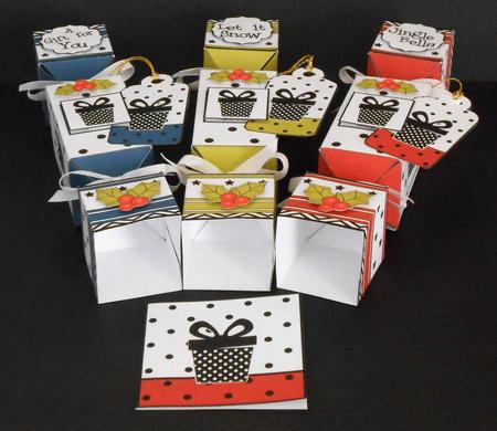 3D Black & Bright Presents Christmas Cracker Boxes by Joan Prince
