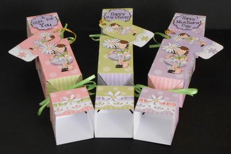3D Girlz Suzi's Flower Cracker Gift Favour Boxes by Joan Prince