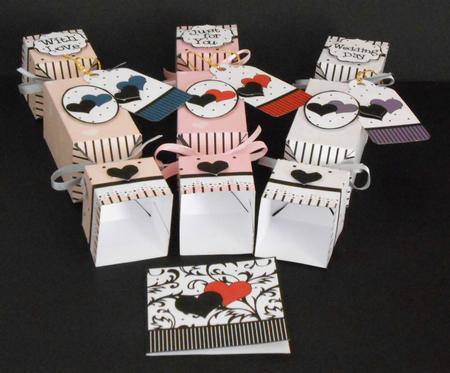 3D Black & Bright Love Hearts Cracker Gift Favour Boxes by Joan Prince