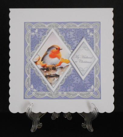Blue Robin My Husband 7in Double Diamond Topper by Joan Prince
