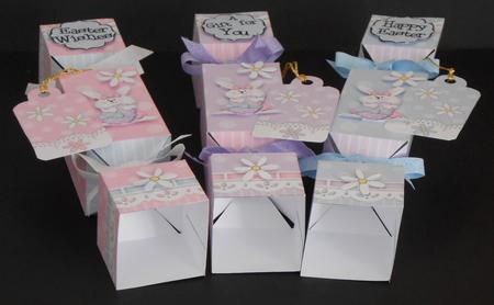 3D Easter Girl Bunny Cracker Gift Favour Boxes by Joan Prince