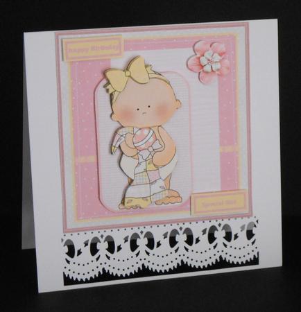 Special Girl with Her Comfy Blanket Card and Decoupage by Joan Prince