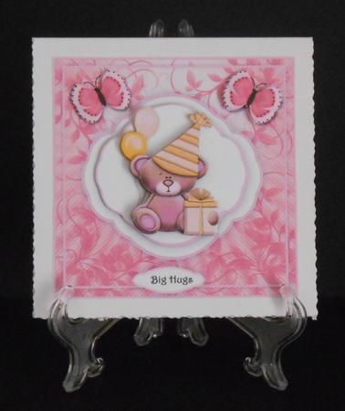 Cute Teddie in Pink by Joan Prince