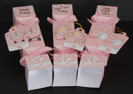 3D New Baby Girl Cracker Gift Favour Boxes by Joan Prince