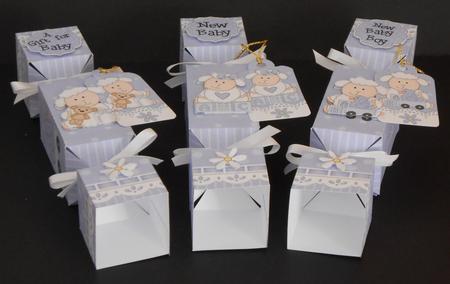 3D New Baby Boy Cracker Gift Favour Boxes by Joan Prince