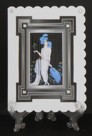 Art Deco Topper with Pyramid Layers in Blue by Joan Prince
