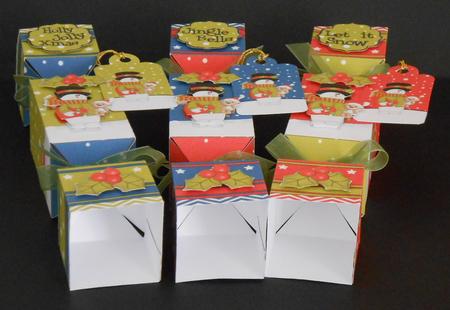3D Snowman Snowy Scene Christmas Cracker Boxes by Joan Prince