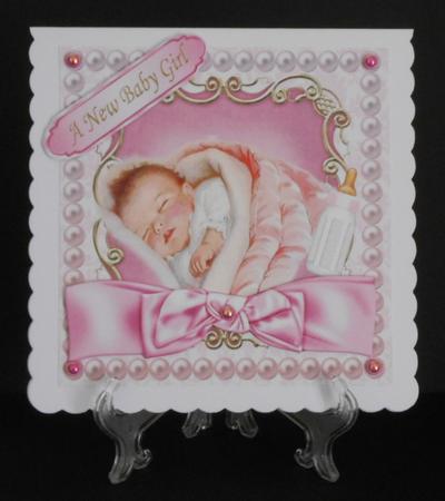Sweet Baby Girl Sleeping, in Pearl Frame 8x8 by Joan Prince