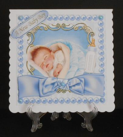 Cute Baby Boy Sleeping, in Pearl Frame 8x8 by Joan Prince