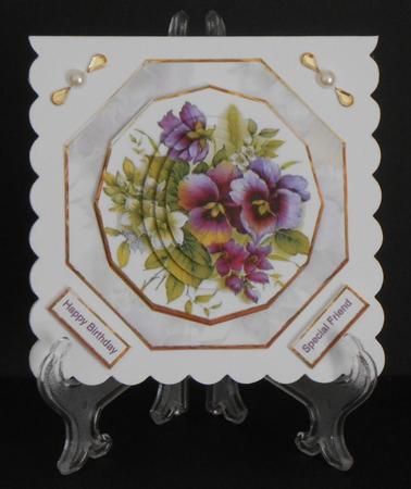 Purple Flowers Card with Topper and Stackers by Joan Prince