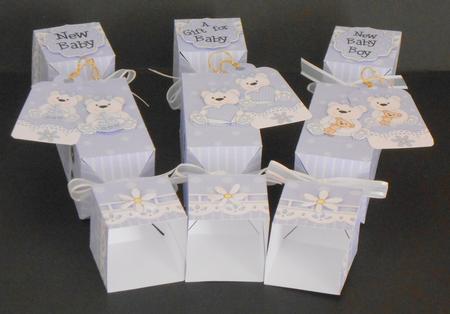 3D New Baby Boy Teddy Cracker Gift Favour Boxes by Joan Prince
