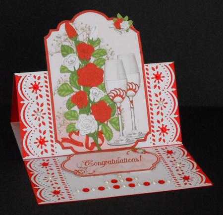 Ruby Wedding Card Front/topper by Joan Prince