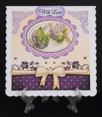 Pretty Lilac Floral Oval Pyramids with Bows 8x8 Mini Kit by Joan Prince