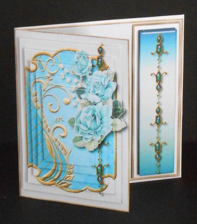 Aqua Chic Asymmetric Fold Card Kit by Joan Prince