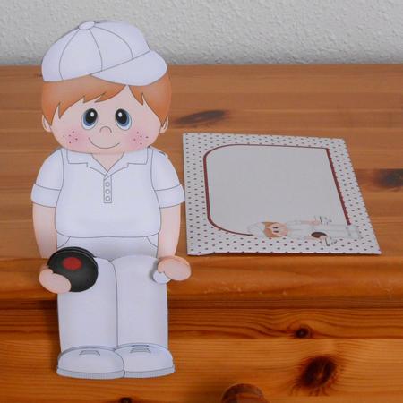 3D on the Shelf Card Kit - Lawn Bowls Boy Alfie by Joan Prince