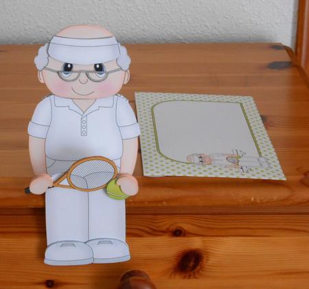 3D on the Shelf Card Kit - Little Tennis Old Man Eliot by Joan Prince