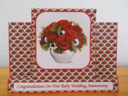 Ruby Wedding Pop Out Stepper Card by Joan Prince