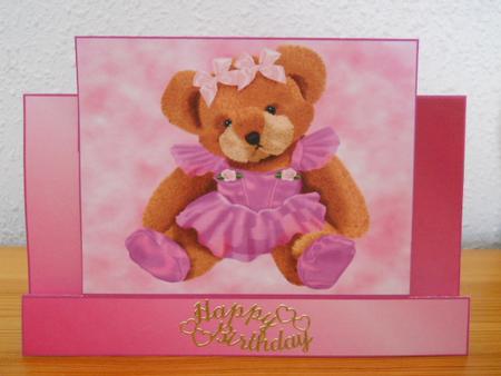 Ballerina Bear Column Fold Stagger Card by Joan Prince