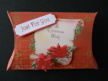 Christmas Scroll Pillow Box by Joan Prince