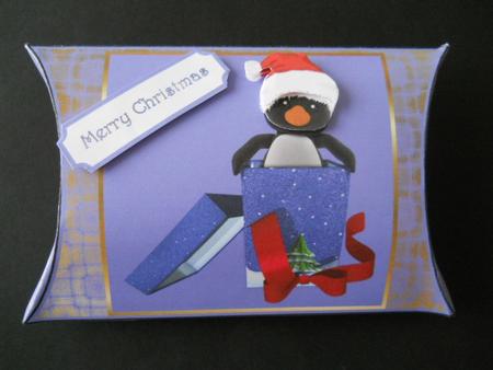 Penguin Present Pillow Box by Joan Prince