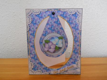 Hanging Tear Drop Card - Floral by Joan Prince