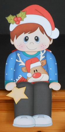 3D on the Shelf Card Kit - Little Christmas Jumper Boy by Joan Prince