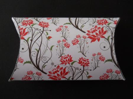 Vibrant Red Flowers on White Pillow Gift Box by Joan Prince