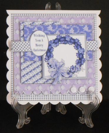 Scallop Pearl Sketch Card - Blue Wreath by Joan Prince