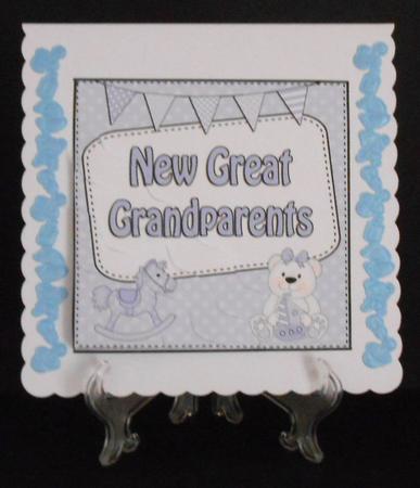 New Baby Boy Great Grandparents Wavy Corner Stacker by Joan Prince