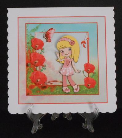 Walking in the Poppy Fields Card with Decoupage by Joan Prince