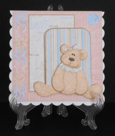 Baby Girl Bear Card and Decoupage by Joan Prince