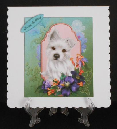 Puppy Blooms Topper with Decoupage by Joan Prince