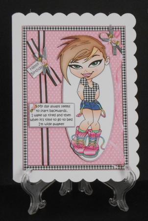 Teen Diva Starts Her Day Backwards Quick Card by Joan Prince