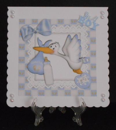 One Beautiful Baby Boy, Special Delivery with Stork 7x7 by Joan Prince