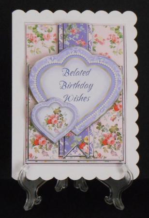 Heart Frame Sketch - Lilac Shabby Chic Roses 2 by Joan Prince