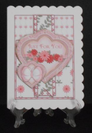 Heart Frame Sketch - Pink Floral with Butterfly by Joan Prince