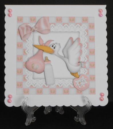 One Beautiful Baby Girl, Special Delivery with Stork 7x7 by Joan Prince