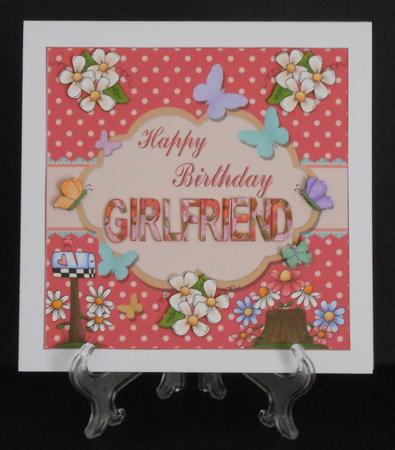 Happy Birthday Girlfriend Topper by Joan Prince