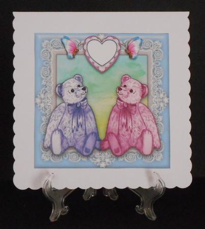 Teddy Bears in Love - 7" x 7" Card Topper by Joan Prince