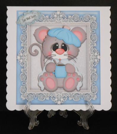 Gorgeous Get Well Soon Mouse 8x8 by Joan Prince