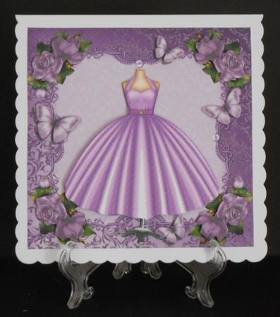 Beautiful Lilac Dress with Roses 8x8 Mini Kit by Joan Prince