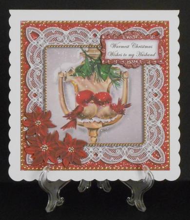 Lovebirds Warmest Husband 8in Sentiment Topper by Joan Prince