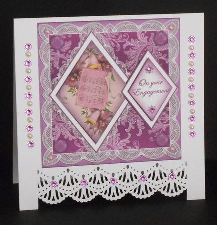 Lilac Music Engagement 7in Double Diamond Topper by Joan Prince