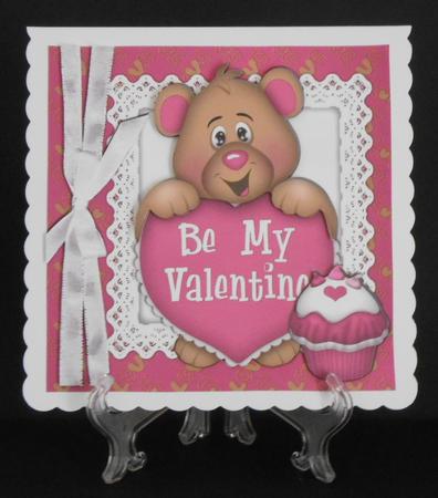 Be My Valentine, with Pink Cupcake Cute Teddy 8x8 Mini Kit by Joan Prince